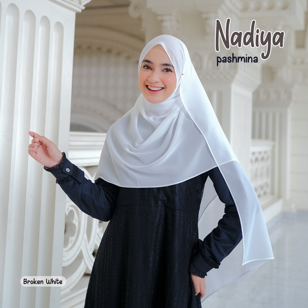 Riskirich Nadiya Hijab Pashmina Syari 72x195cm Ceruty Baby Doll Polos Premium