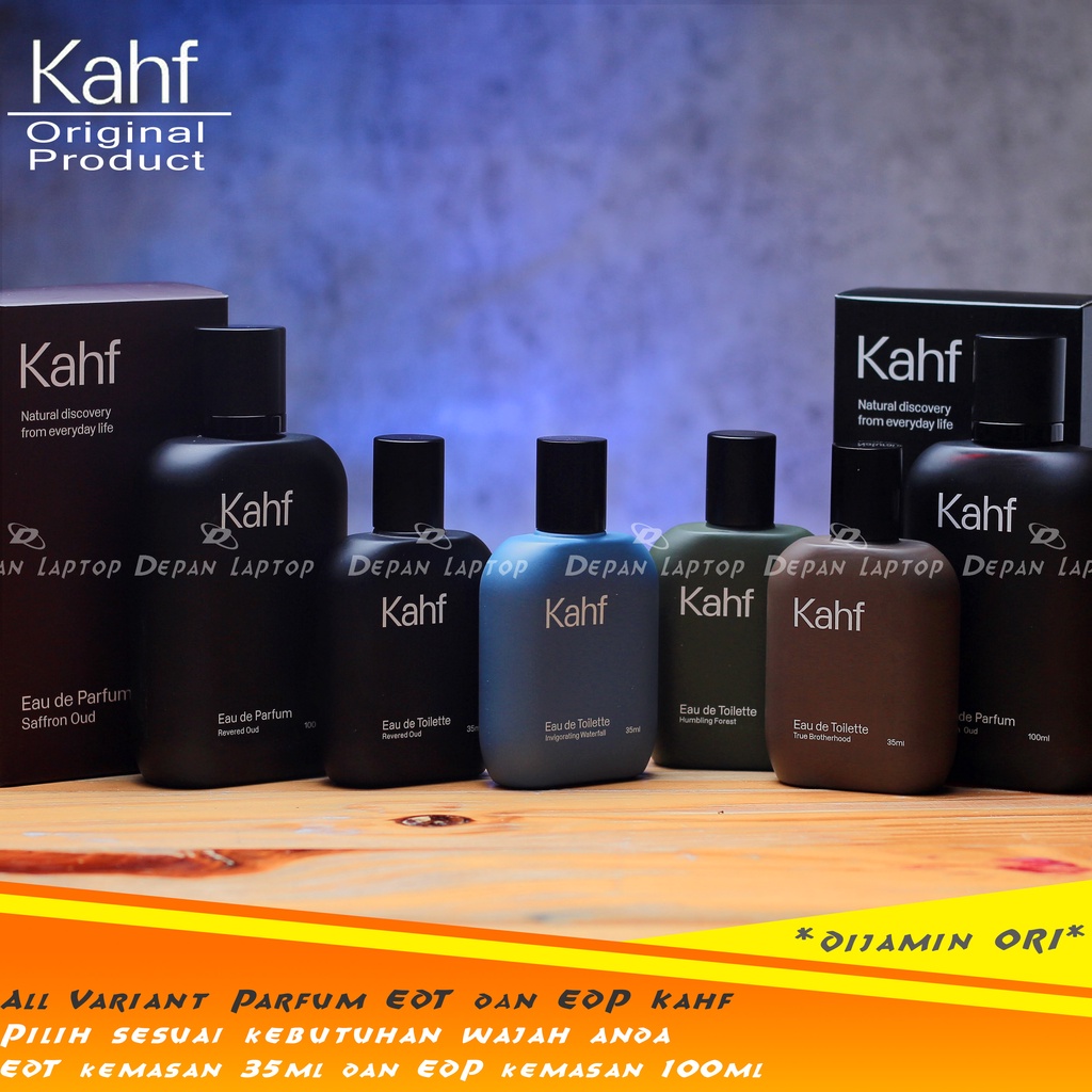 Kahf Parfum EDT EDP Revered Oud Hitam Hijau Biru Merah Saffron Coklat minyak wangi pria