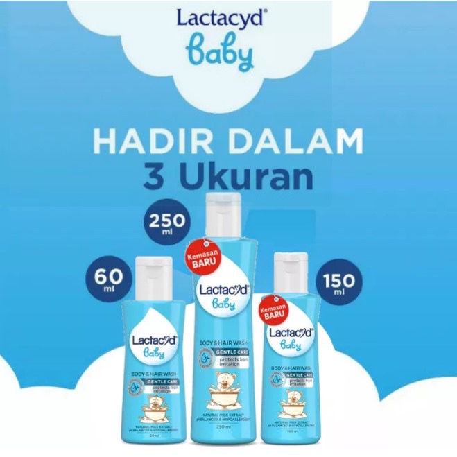 Lactacyd Baby 250 ml Cleansing and Moisturizing Liquid Soap 60 mL / 150mL / 250 mL, Sabun Bayi 150 ml