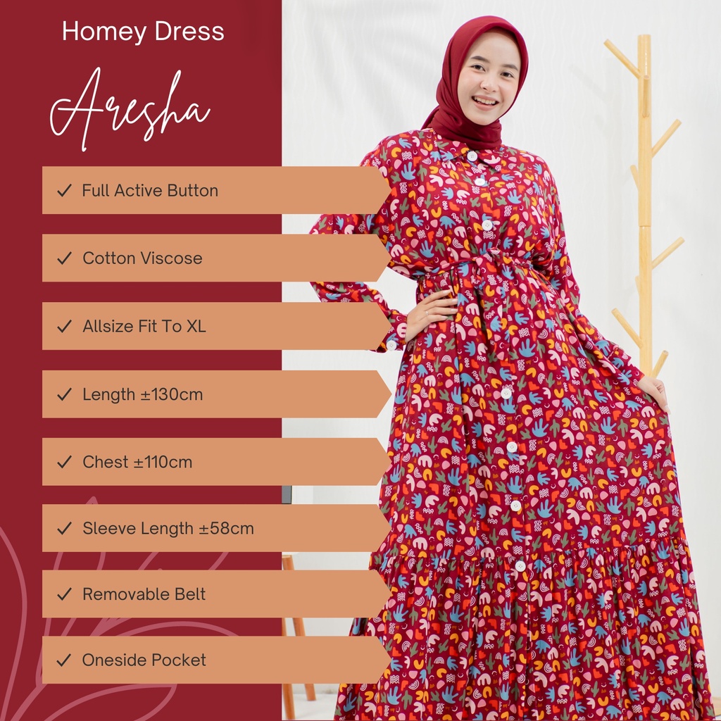 ARESHA Casual Dress 2 IN 1 Rayon Premium By Ademin.Co