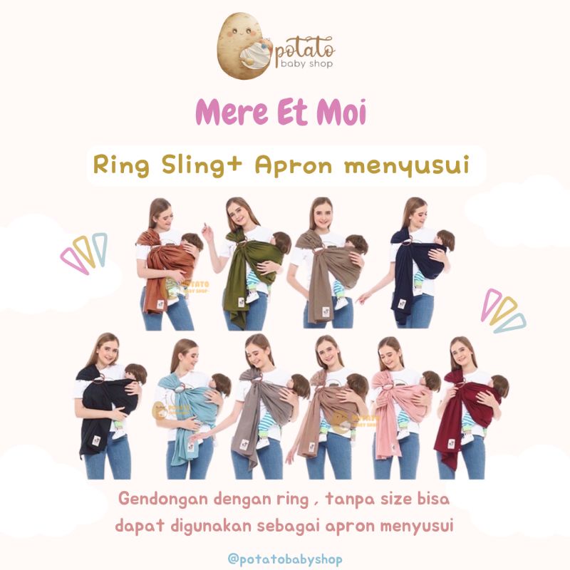 MERE ET MOI - Gendongan Cukin Ring Sling 2in1 Apron Menyusui