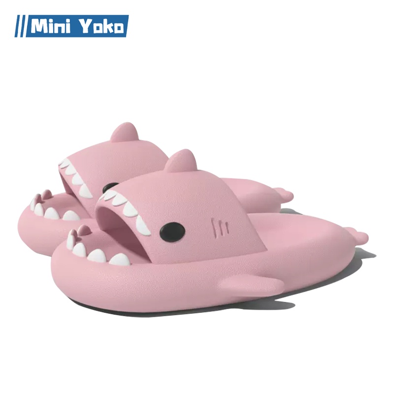 Mini Yoko Sandal hiu dewasa terbaru Sepatu sandal jelly wanita import  Sendal Slop Flat Rumah Empuk Elastis Sendal Anti Slip murah-Pink