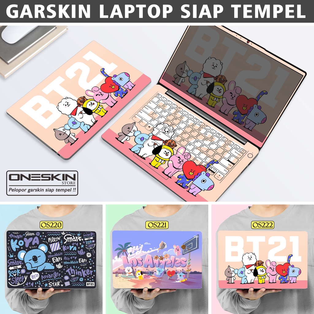 Garskin Sticker Laptop Protector Macbook Full Body Bottom Bezel Palmrest Skin Cartoon BT21