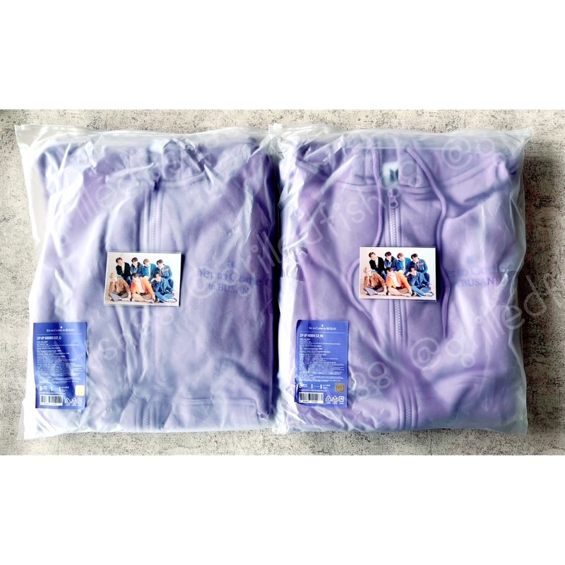 [READY STOCK INA] BTS Yet To Come Busan OFFICIAL Zip-Up Hoodie Jacket Jaket YTC Busan Purple Lilac R