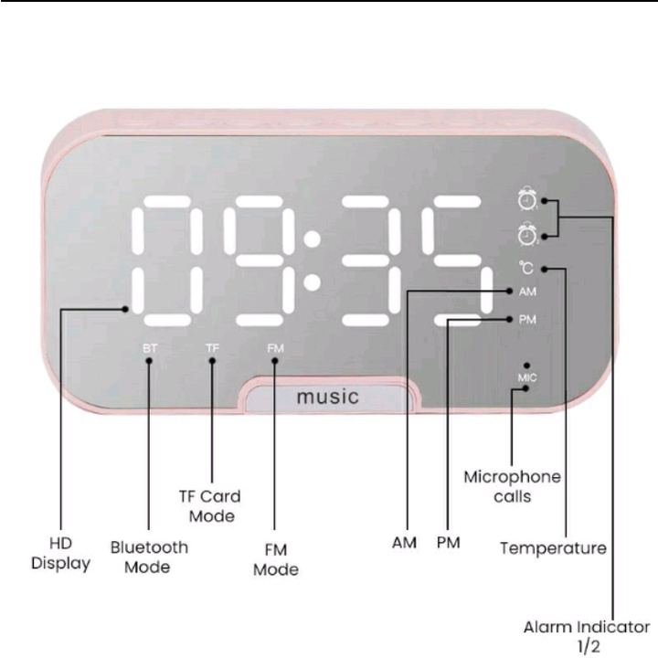 S7 Speaker Bluetooth Alarm Clock Wireless