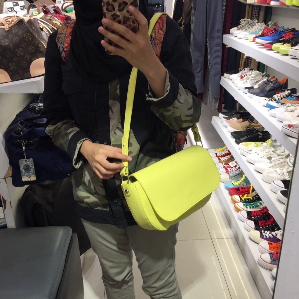 sling bag lemon lime light yellow neon trendy asos style