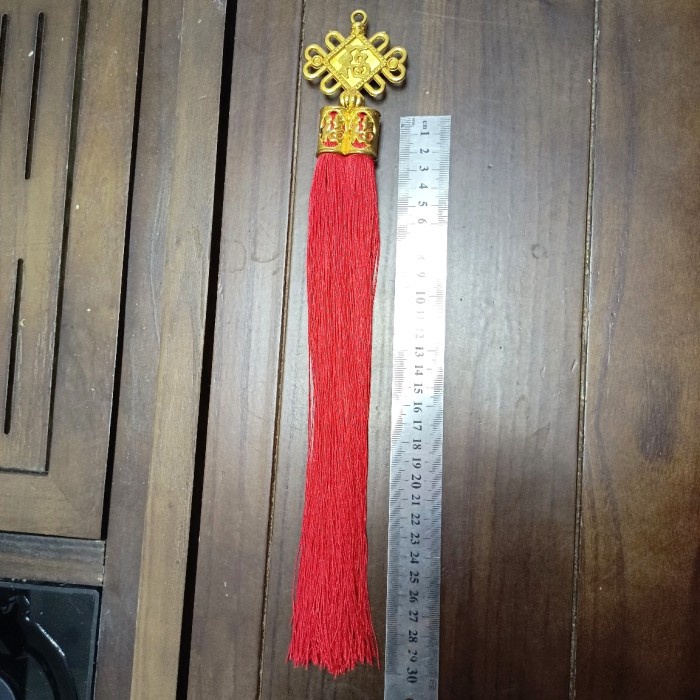 Tassel Fu Emas Gantungan Atas Rumbai Aksesories Parcel Tali Kepang Ornamen Imlek Harga Grosir Termurah