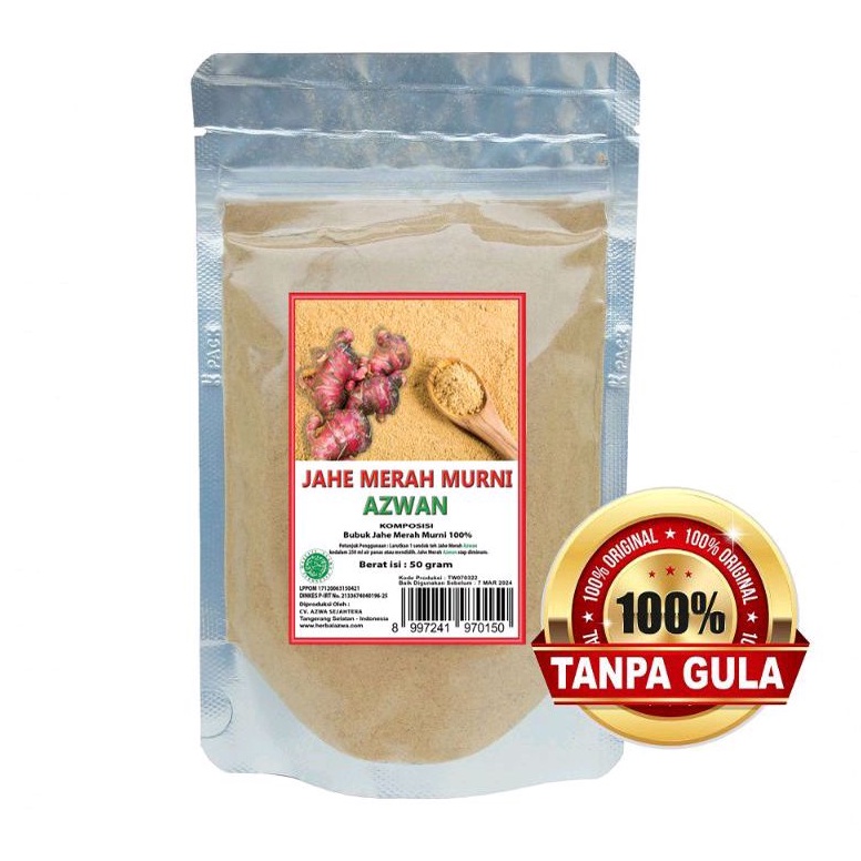 

minuman bubuk Jahe merah murni tanpa gula 50gram