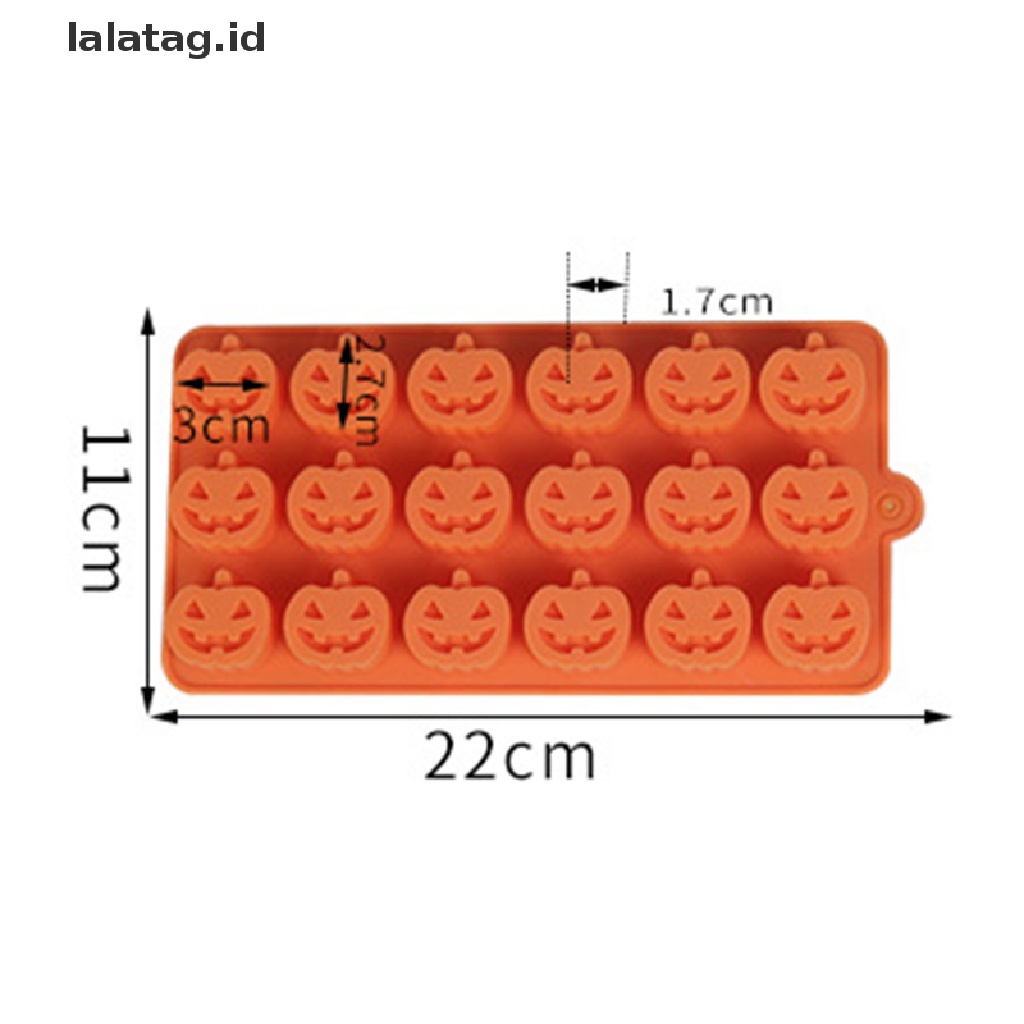 [lalatag] 18lubang Cetakan Labu Silikon Mini Halloween Untuk Syukuran Pumpkin Cokelat Gummies Permen Natal Permen Dekorasi Kue [ID]
