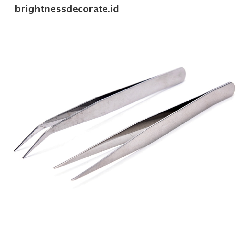[Birth] 2pcs Stainless Steel Lurus El Pinset Patchwork Hook Pick-up Alat Makeup [ID]