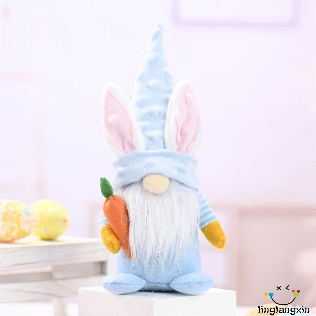 Llx-easter Gnomes Boneka Tanpa Wajah Kelinci Ornamen Elf Mewah Dengan Wortel