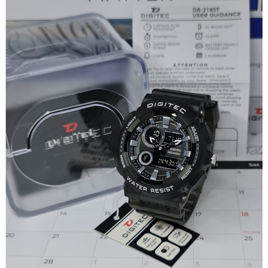 JAM TANGAN PRIA DIGITEC DA-2185T DA2185T DG 2185T ORIGINAL FREE BOX