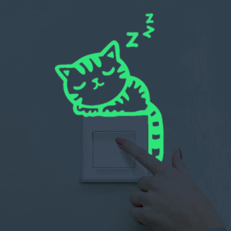 Produk Dekorasi Natal/Bulan Bintang Anak Dekorasi Rumah Kartun Bercahaya Decal Stiker Dinding Glow In The Dark Fluorescent Switch Sticker/Hot Sale