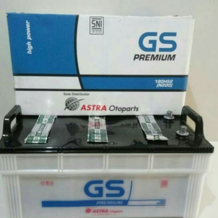 Aki GS Premium N200 12v 200ah Original accu basah GS Astra Otoparts