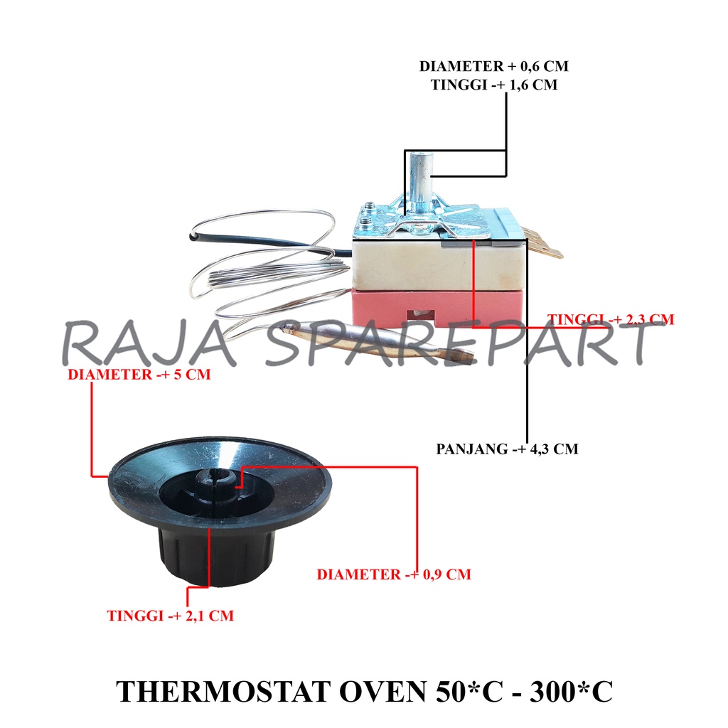 TO50300 THERMOSTAT PENGATUR SUHU / THERMOSTATCUP SEALER / THERMOSTAT OVEN 50*C- 300*C (2PIN)