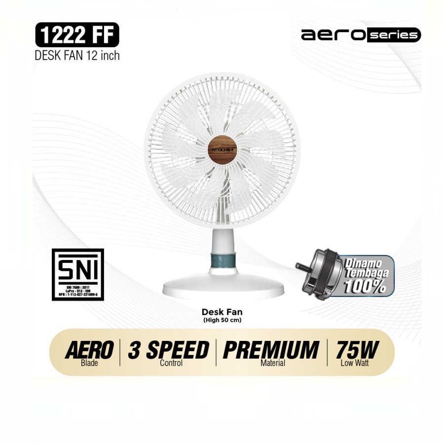 MITOCHIBA Kipas Angin 2 IN 1 Aero Series 1222FF / 1222 FF -  Kipas Angin Meja dan Lantai 12&quot;