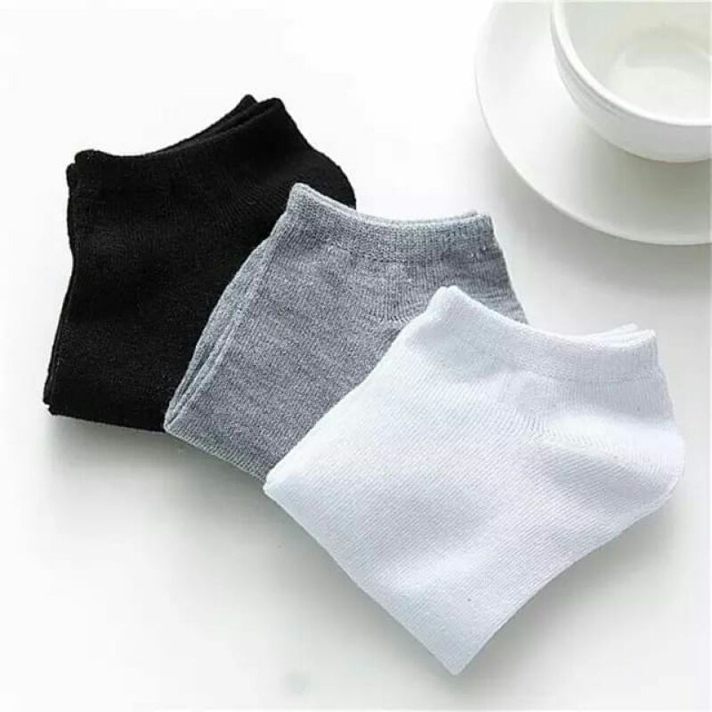 INFY - Kaos Kaki Polos Motif Pendek Dibawah Mata Kaki / Kaoskaki Office Olahraga Fashion / Kaos Kaki Wanita Pria Ankle Socks KK025