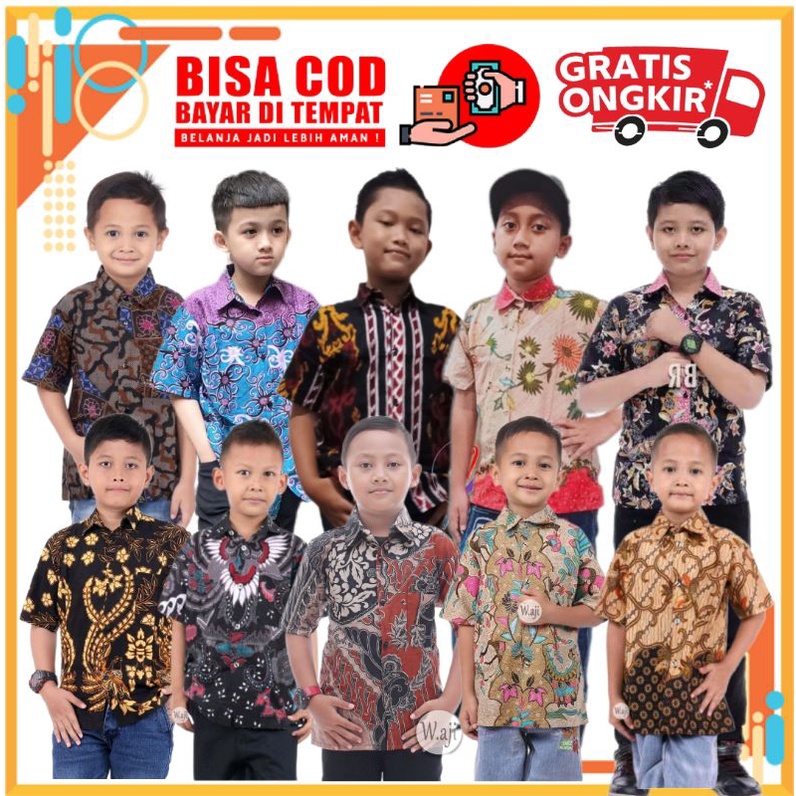 New Batik Anak Laki - Laki Usia 2 - 12 thn