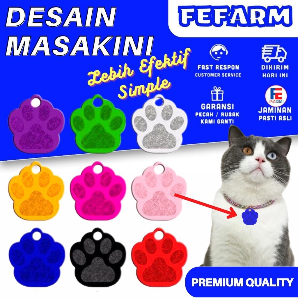 Bandul Kalung Kucing Model Kaki Hewan Alumunium Premium FEFARM