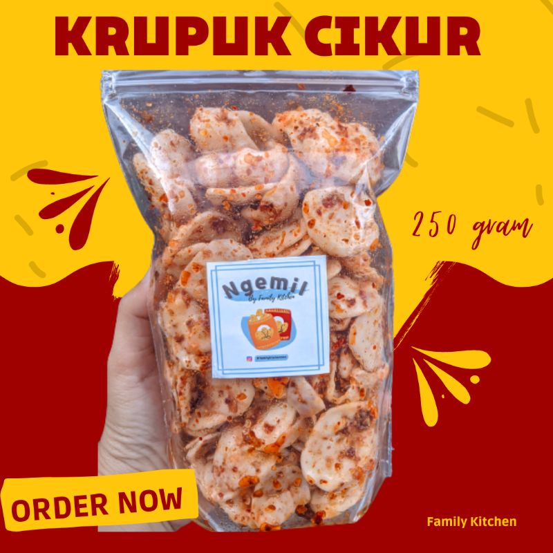 

Krupuk Cikur 250 gram Rasa Original dan Pedas cemilan kekinian