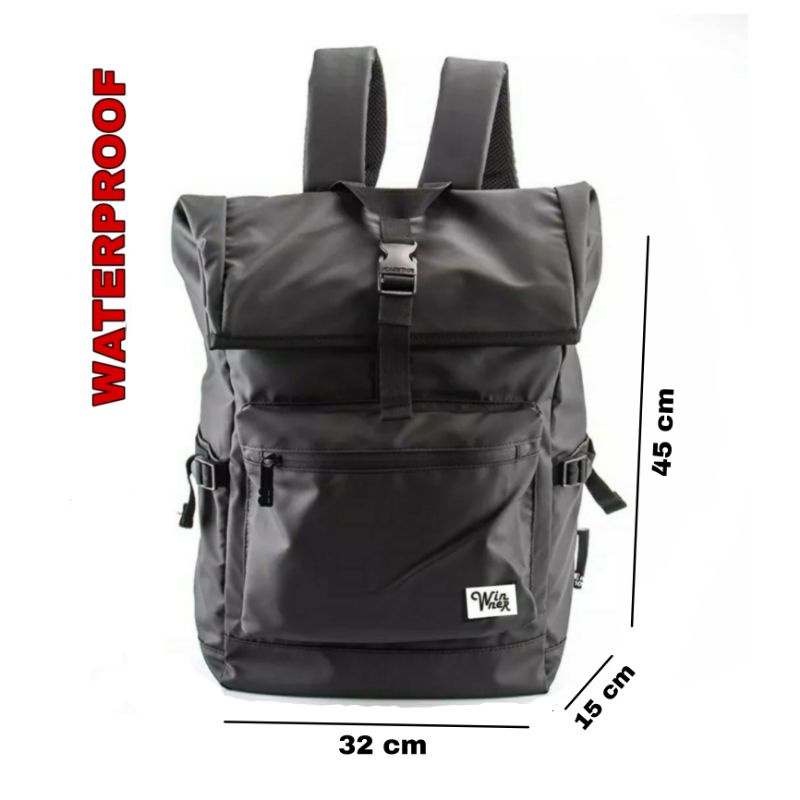 WinnerBag Tas Backpack Ransel Waterproof Tas Distro Free Raincover Tas Ransel Daily Backpack Pria 089