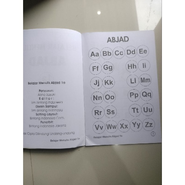 buku belajar menulis abjad 1a&amp;1b