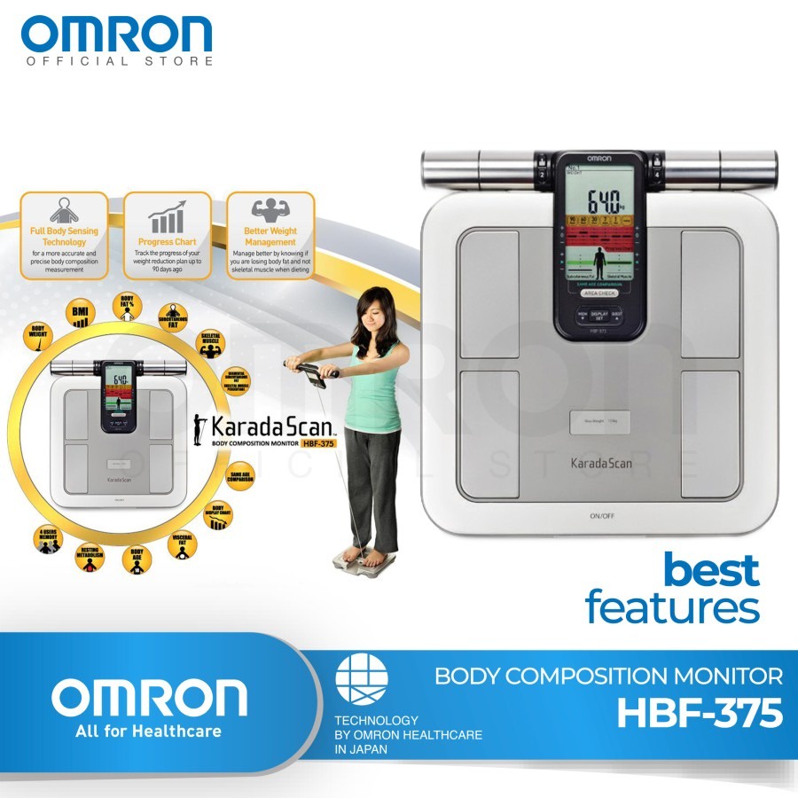 Karada Scan Body Composition Monitor Omron HBF-375 / Timbangan Digital Omron HBF-375 / Omron HBF-375