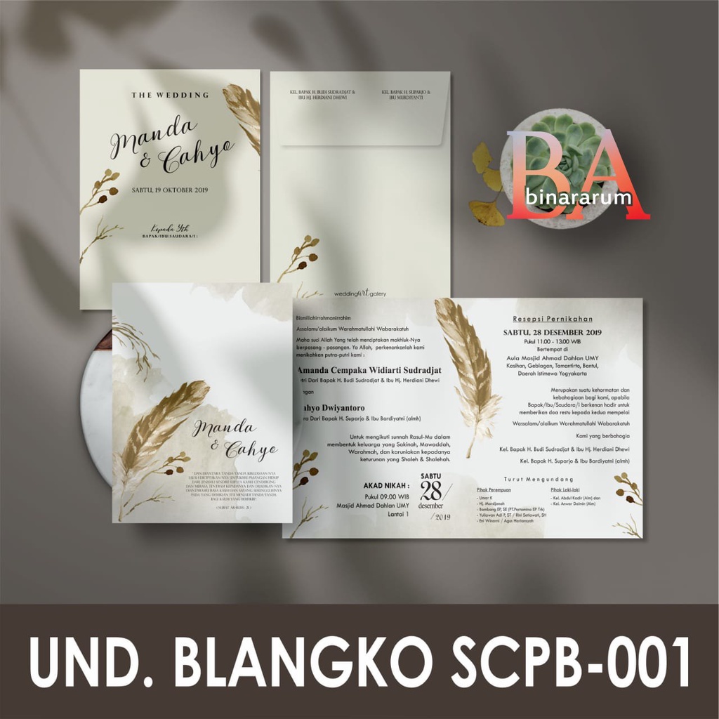 SCPB 001 (Amplop + Isi) Grosir Undangan Blangko Pernikahan Murah  | Griya Blangko | Blangko Termurah