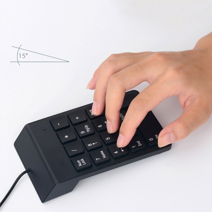 Keyboard numeric mini NB wired usb 19 keys membrane - keypad angka numerik nomor kabel