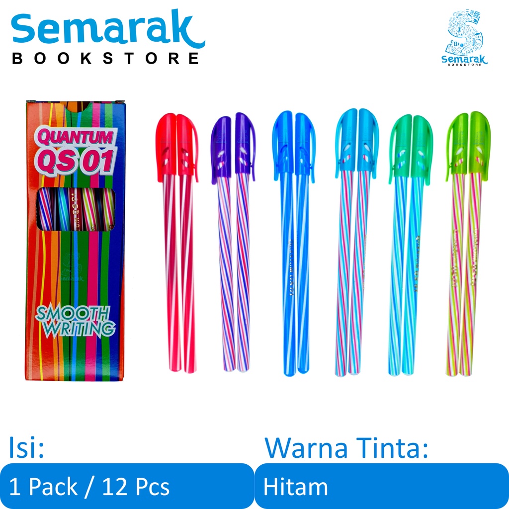 

Standard Quantum QS 01 Ballpoint Extra Fine - Hitam [1 Pack/12 Pulpen]