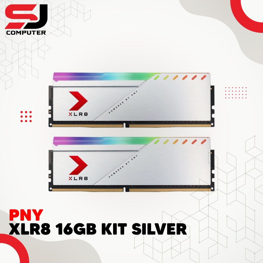 RAM PNY 16GB (8GBx2) 3200Mhz KIT XLR8 RGB DDR4 SILVER |Memory Longdim