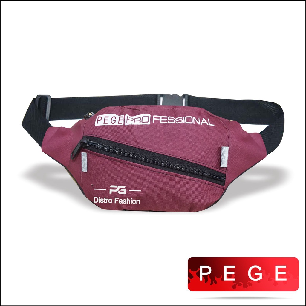 NUZ - Tas Pinggang Waistbag Pria Bahan Kordura Selempang Slingbag Bahu Kasual Kombinasi Sablon - PG 8852