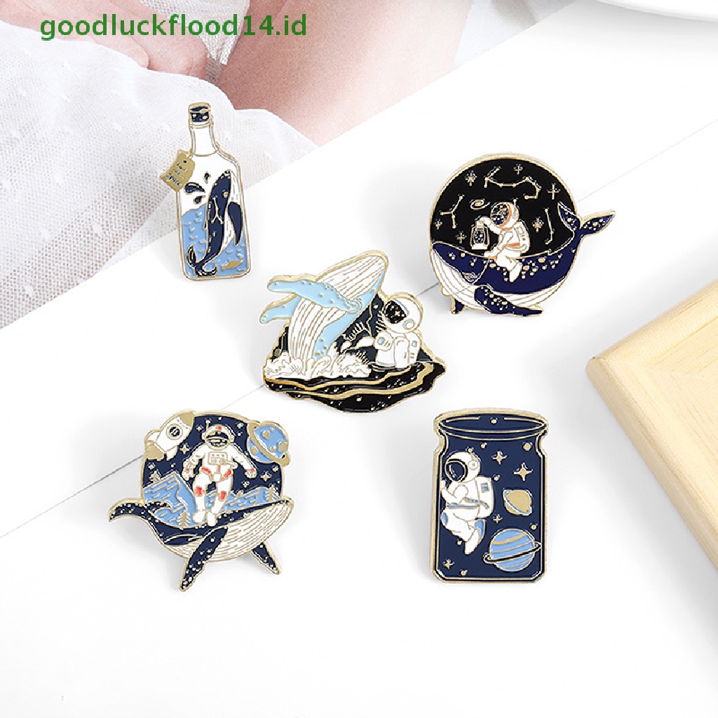 [GOOGFOUR] Pin Enamel Paus Adventure Ocean Drifg Wishing Bottle Brooch Bag [Atasan]