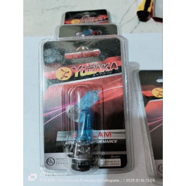 lampu depan motor yuzaka cool blue 12v 25w /12v 35w grand/bebek