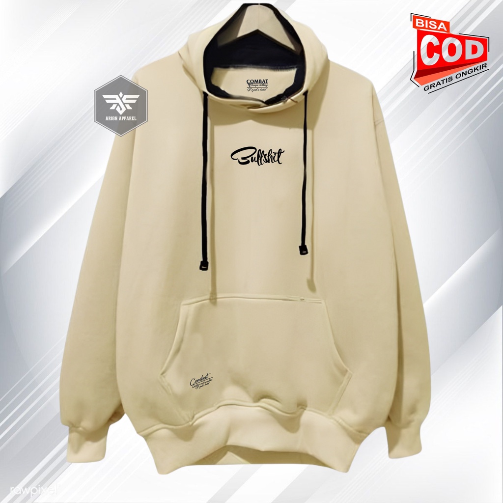 Hoodie Cowok Oversize Warna Cream Polos Premium Pria Dan Wanita Terbaru original Distro Bandung Hoodie