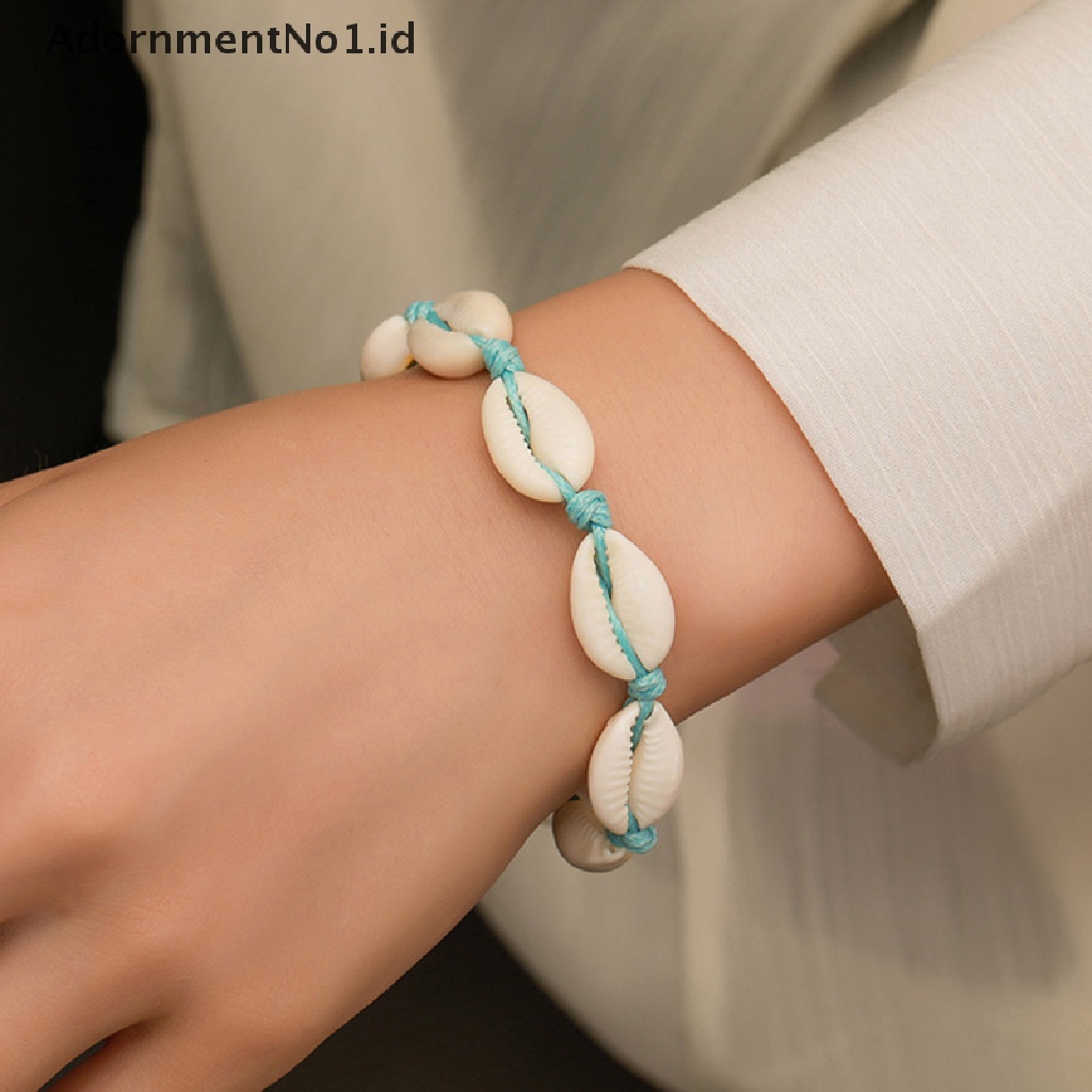 [AdornmentNo1] Gelang Kaki Shell Alami Untuk Wanita Perhiasan Kaki Musim Panas Pantai Barefoot Bracelet [ID]