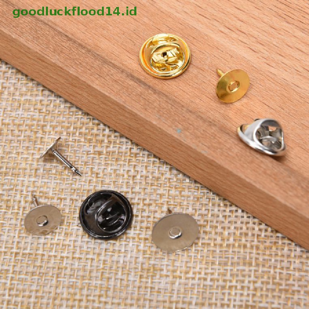 [GOOGFOUR] 30pcs/set Tembaga Kupu-Kupu Kopling Lencana Pin Belakang Squeeze Clasp DIY Membuat Bros [TOP]