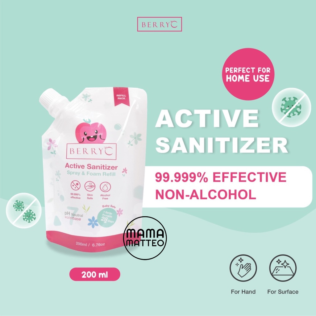 BerryC Sanitizer Spray Foam / Berry C Sanitiser Spray Refill Non Alcohol Non Toxic Baby Safe TEVO / BANDUNG