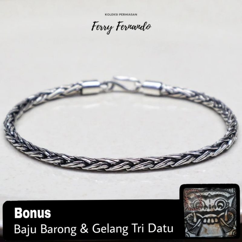 Gelang Pria Rantai Artistik Perak Asli 925 Gt.06