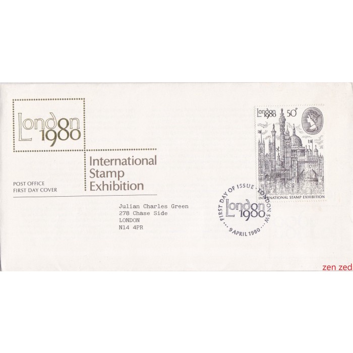 

A797 Prangko Inggris FDC 1980 International Stamps Exhibition 1 Pcs