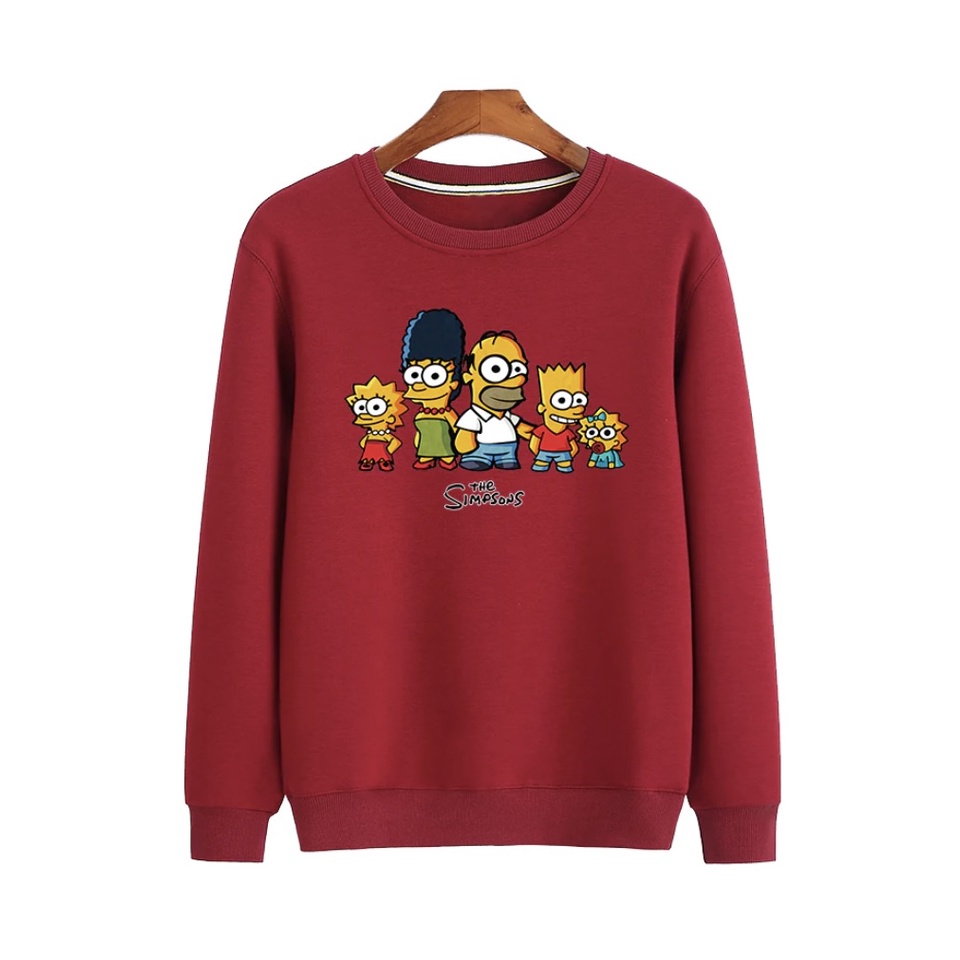 The Simson Sweater Basic Anak Untuk Anak Laki laki &amp; Perempuan Bahan Fleece Size M-Xl (Usia 2-10 th )