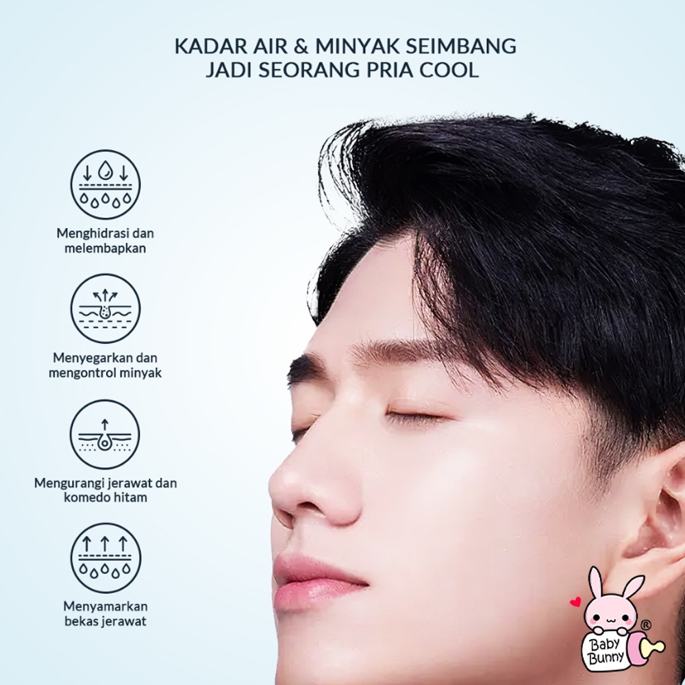 ❤ BELIA ❤ BIOAQUA Men's Cool Skincare Oil Control Brightening Toner 120ml | Essence 50ml | Cleanser 200ml | Travel Size | BPOM