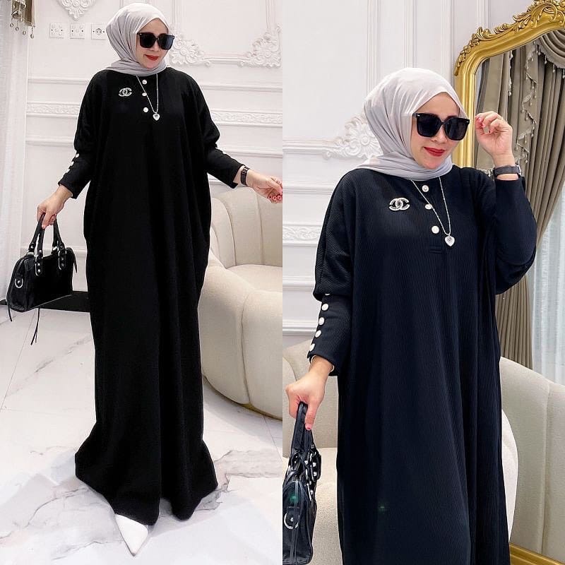 Helwa Kaftan Gamis Putih Jumbo Ld120 cm (FREE BROSS) Dress Kondangan Gamis Pesta Mewah Elegan Baju Wanita Kekinian Lengan Panjang