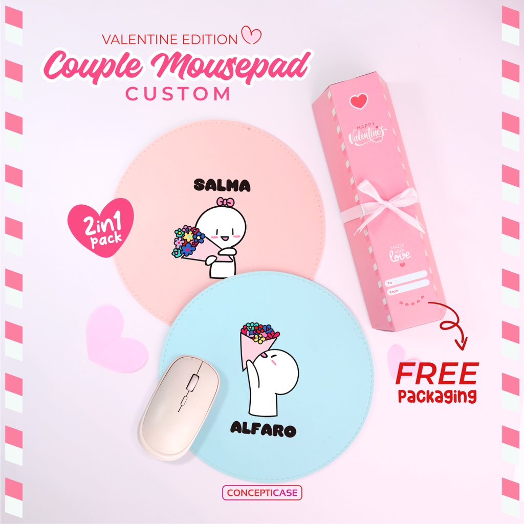 MOUSEPAD UV PRINT / MOUSE PAD SPECIAL VALENTINE BULAT ANTISLIP CUSTOM DESIGN