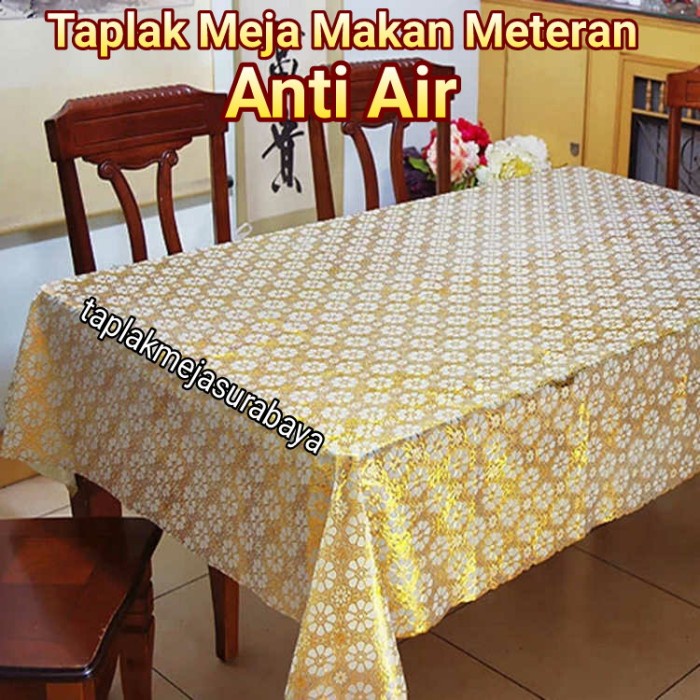 $$$$] Taplak Meja Makan Gold Emas Anti Air Meteran Besar Panjang 3 4 5 meter