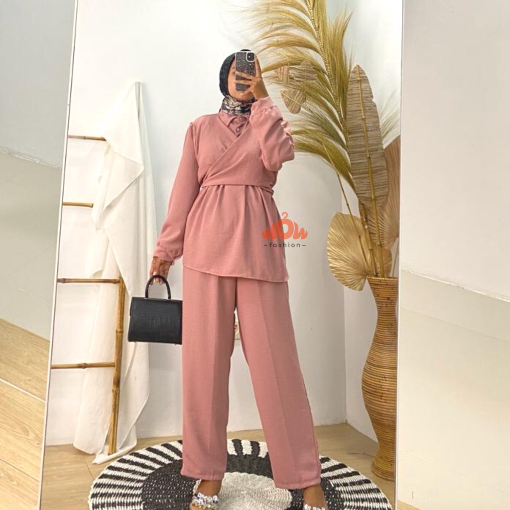 WOW - CA - CLARA ONE SET CRINKLE AIRFLOW PREMIUM TERBARU WANITA//ONE SET PREMIUM VIRAL // BAJU SETELAN // OOTD KEKENIAN // BAJU KONDANGAN // BAJU SATU SET VIRAL