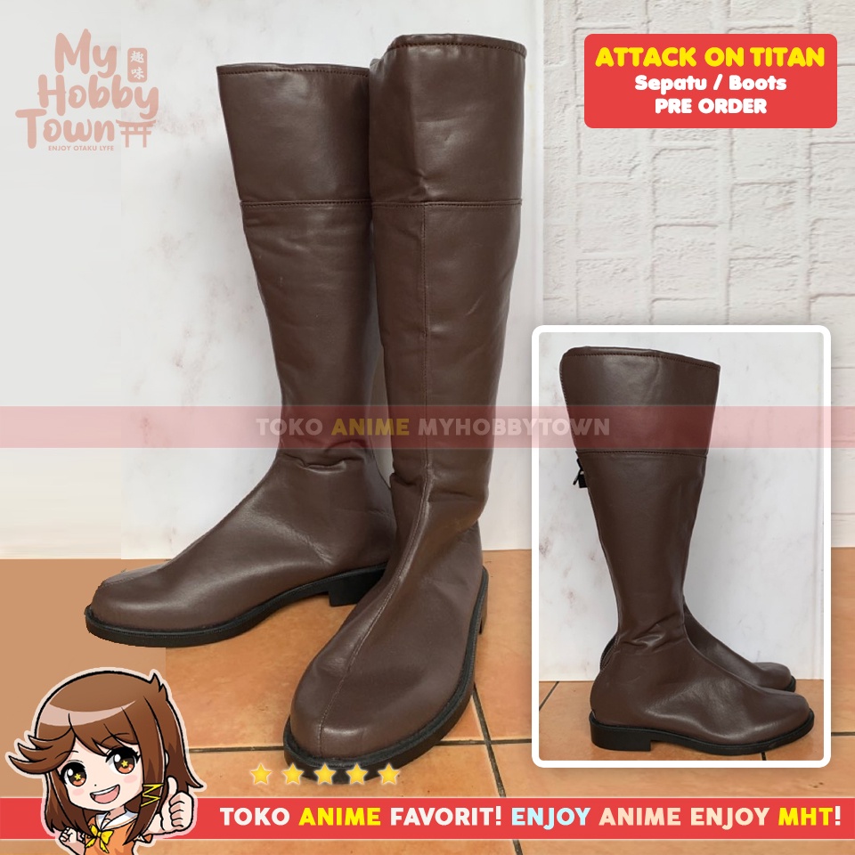 Sepatu Boots Anime Attack On Titan Shingeki no Kyojin Cosplay Kostum