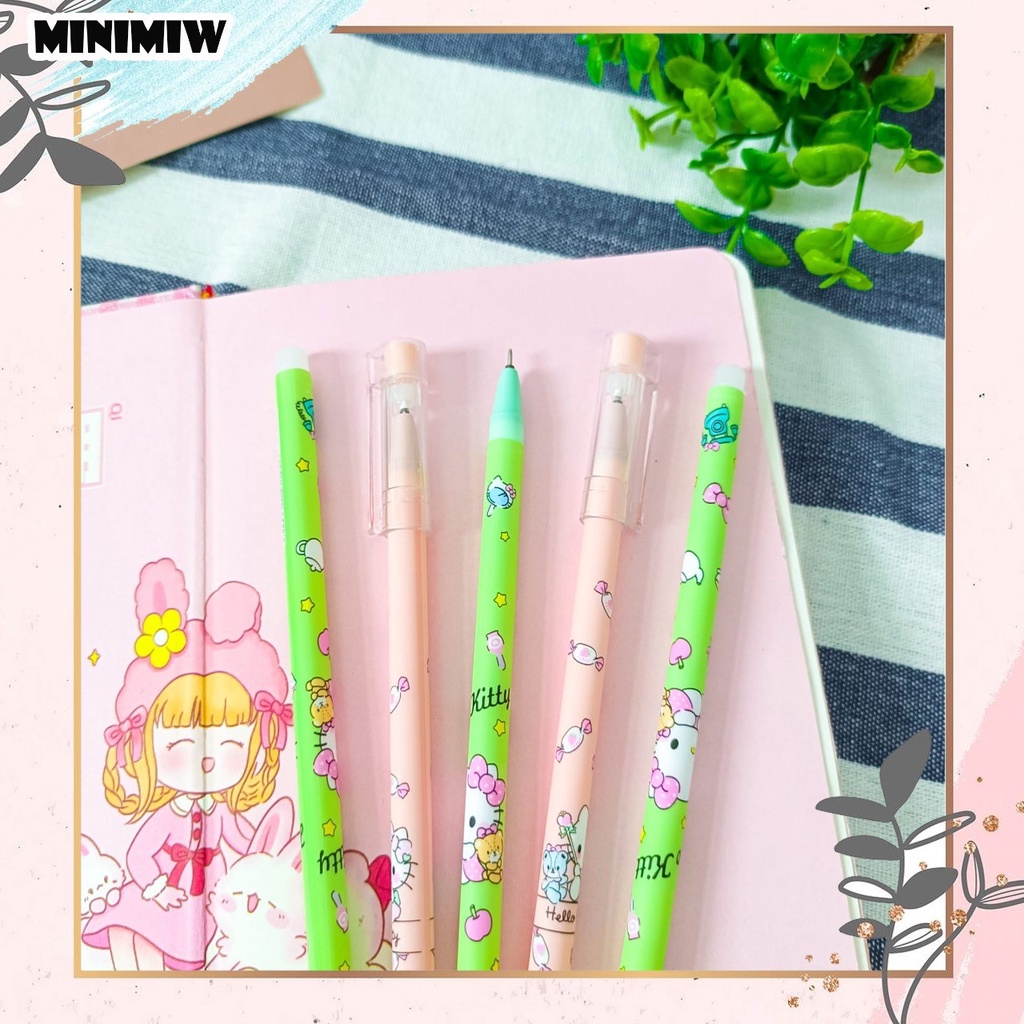 PULPEN BISA DIHAPUS ODEMEI BOLPEN HELLO KITTY  ALAT TULIS BOLPOIN UNIK IMUT MURAH PEN GEL KARAKTER PENA UNIK LUCU MURAH