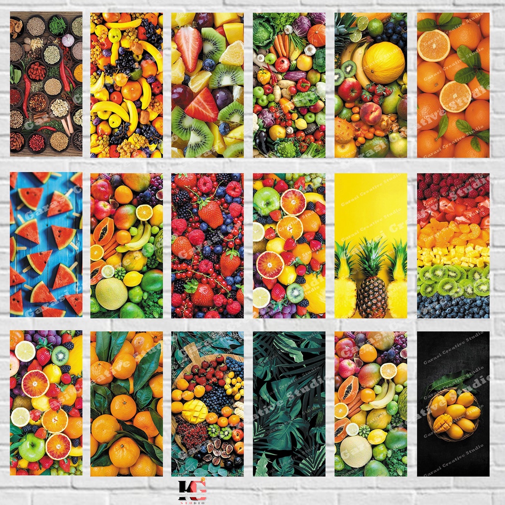Hiasan dinding dapur kitchen buah-buahan sayuran wall decor poster kayu - BDSD