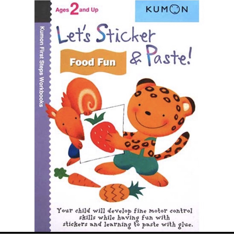 

kumon first workbook lets sticker and paste food fun